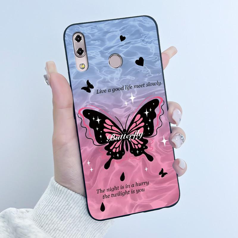 Case For Asus ZenFone 5 5z ZS620KL ZE620KL Capa Coque Cute Cartoon Printing Shell Protective Cover Soft Silicone Black Casing
