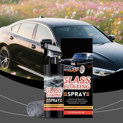 Automotive Glass Cleaner 237ml Window Cleaner Anti-Rain Coating Agent With Towel For Morning Winter Night Driving Daily Commute