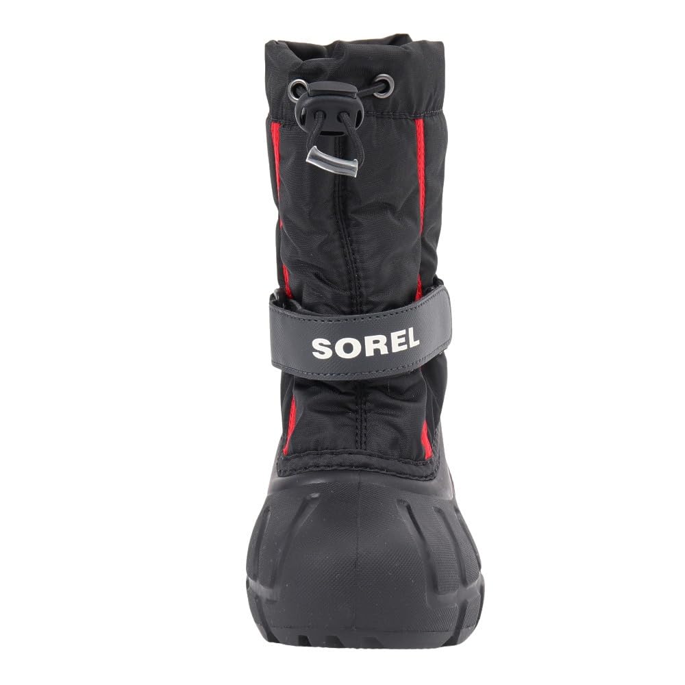 SOREL Children's Flurry Boots, NC5192 015 (Black and Red, Size 14, Junior)
