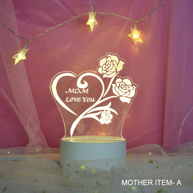 Customize Acrylic 3D Illusion LED Warm White Night Light for Living Room Kids Bedroom Decorative Lamp with USB Power