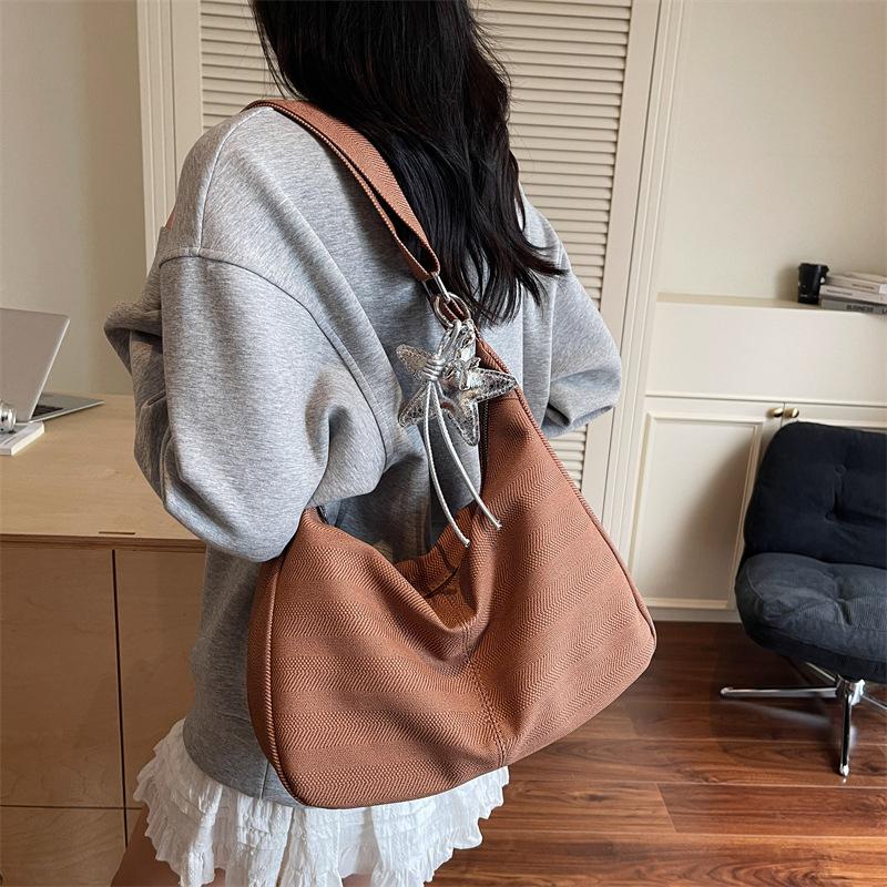 

Холщовая сумка-мессенджер женская новая повседневная и легкая сумка подмышку универсальная простая рабочая сумка для поездок на работу сумка-пельмень коричневый