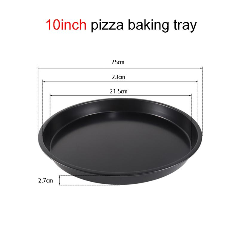 1pc Round Pizza Pan 6/8/9/10Inch Microwave Oven Pan Chip Tray Dish Carbon Steel Non-stick Mold Baking Tool Kitchen Supplies TMZ