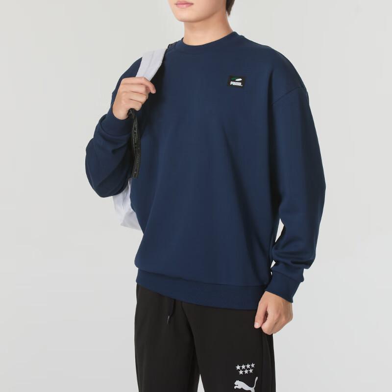 Puma Felpa da College Casual a Manica Lunga Blocco di Colore Moda Cartone Animato Allenamento Corsa Uomo sweatshirt Blu 628144-14