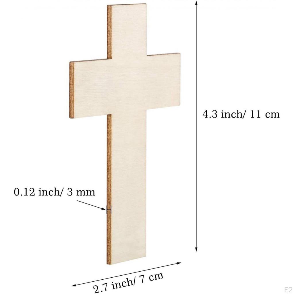 36x Unfinished Wood Cutouts Easter Cross DIY Projects Ornaments for Kids Halloween Gift