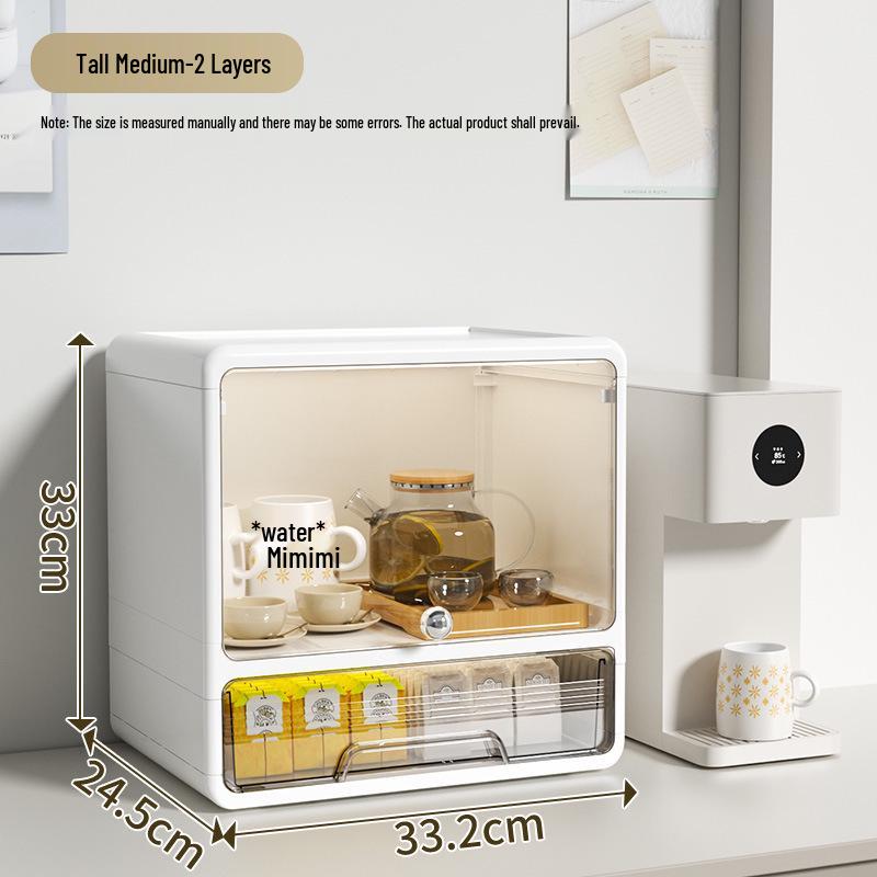 Multi-layer Dustproof Cup Holder & Storage Rack for Living Room