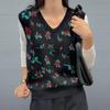 New ArriValS Open Run Women S Floral Pattern V Neck Knit VeSt Autumn Color Block