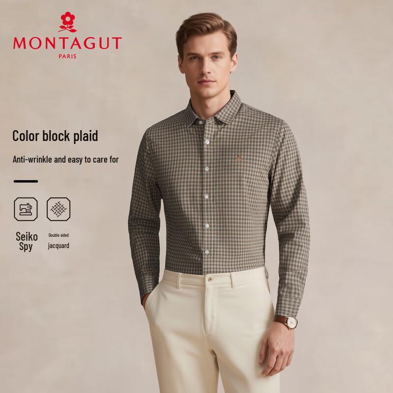 MONTAGUT Men s Tech-Blend Anti-Wrinkle Casual Business Shirt 125
