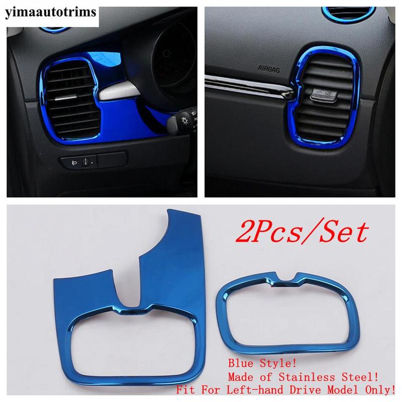 For Kia Rio 4 X-line 2017- Dashboard Front / Side Air AC Outlet Vent Panel Cover Trim Stainless Steel Accessories Interior