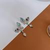 Elegant Geometric Silver Butterfly & Colored Diamond Teardrop Earrings for Women