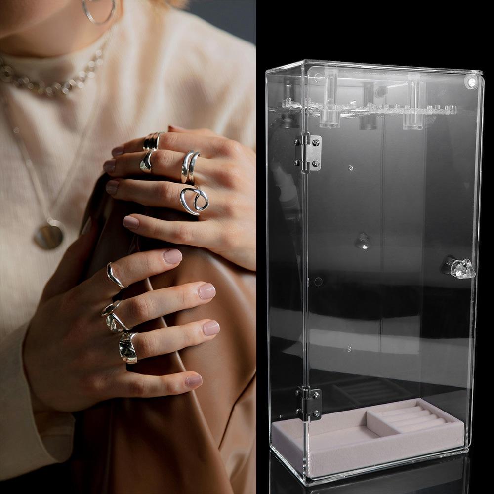 

Multifunctional Clear Necklace Holder with 24 Hanging Hooks Jewelry Storage Stand Long Necklaces Style 1