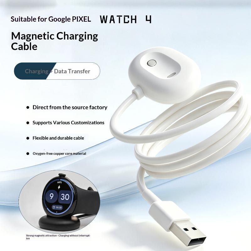 Für Pixel Watch 4 Abnehmbare Magnetische Ladestation Kabel Magnetisches Ladekabel Typ-C Uhr Ladegerät
