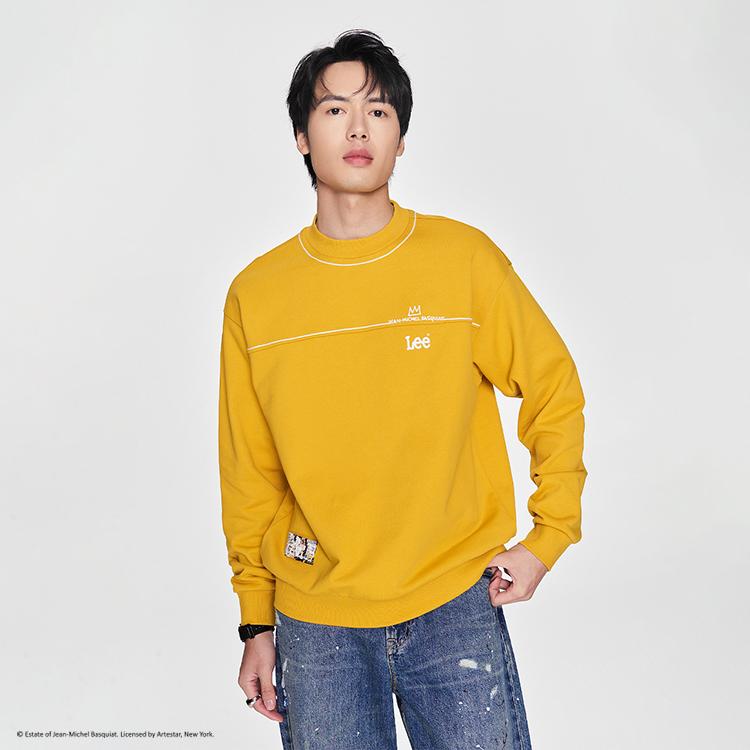 Lee Sweatshirts Men's Yellow Crew Neck Moderate Regular LMT006907CST00FA05171