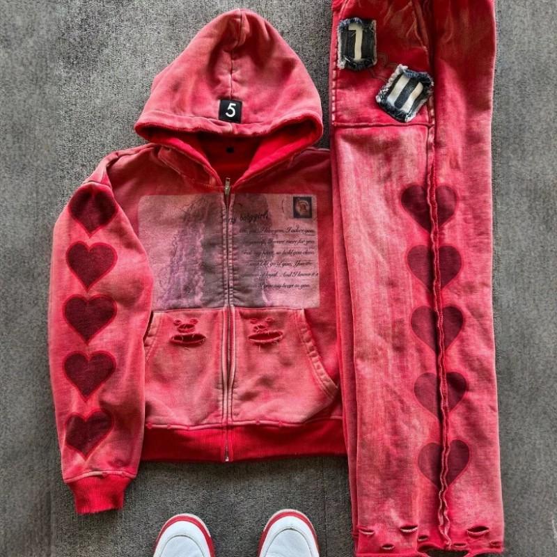 Hooded Sweatshirt Men Women Star Letter Print Loose Fit Casual Streetwear Fall Winter