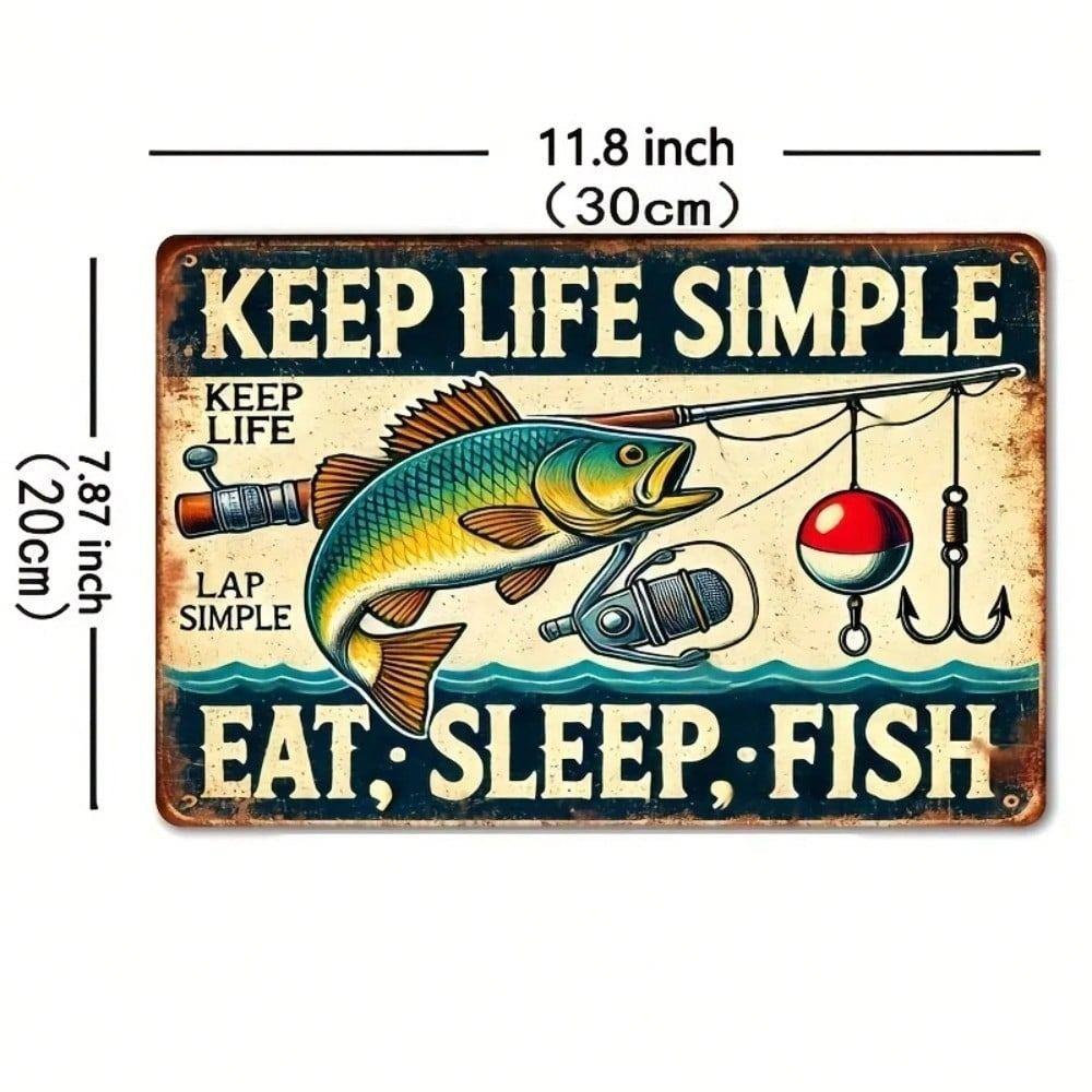 Vintage Fishing Metal Wall Art Decor