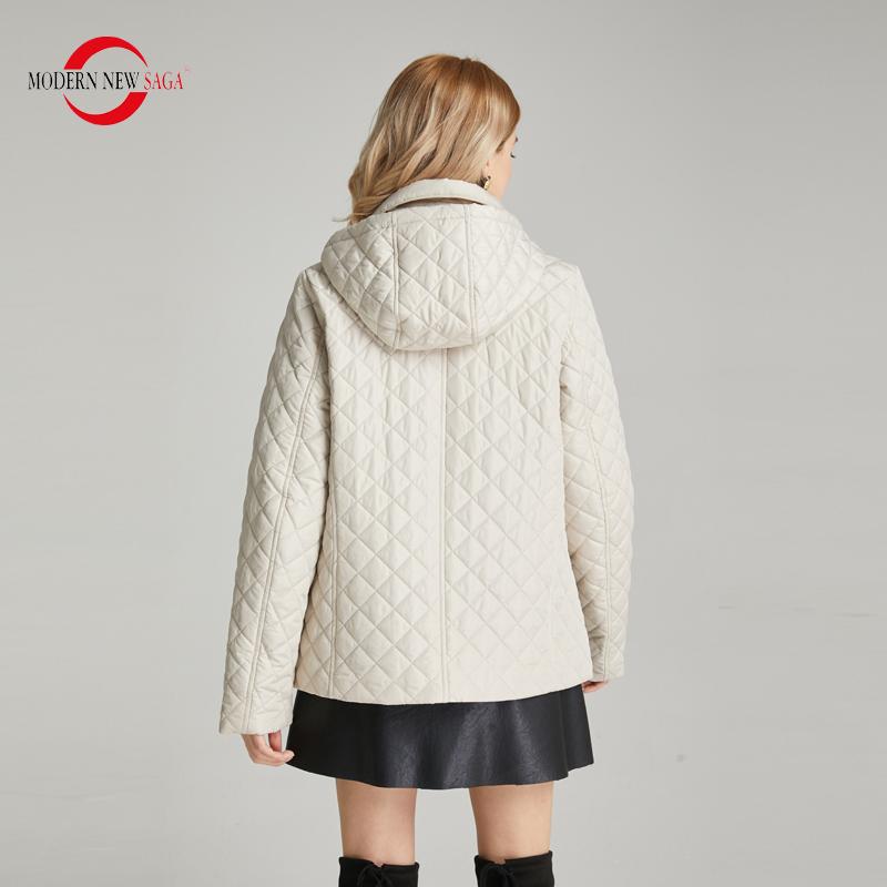 Damejakke MODERN NEW SAGA Spring Tynn bomullsjakke Mote Kortjakke dame hette