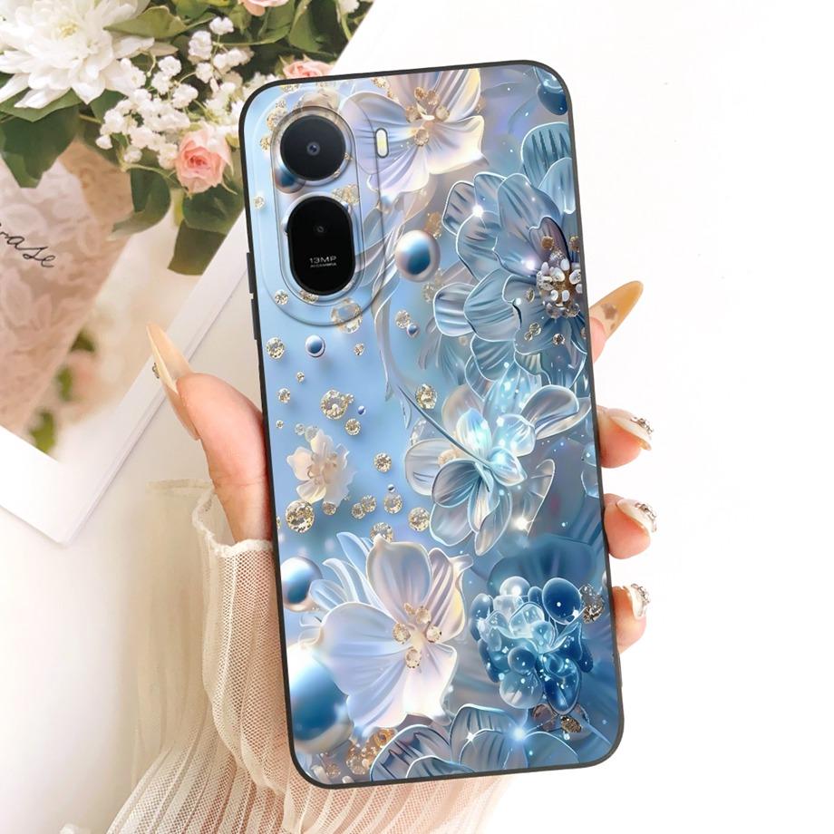 For Xiaomi Redmi A7 Pro Poco C85X Phone Case Floral Daisy Aesthetic Moon Nigth Bow Pattern Funda Soft Matte Silicone Back Cover