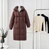 Autumn Winter Thick Warm Medium Long Coat Women Loose Solid Color Hooded Jacket Parkas Zipper Outwear S-XL