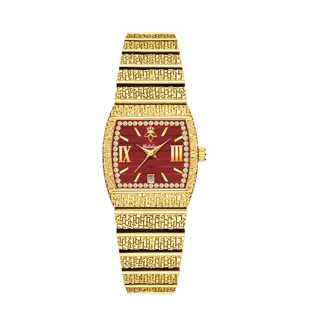 YaLaLuSi Brand Luxury Small Gold Watch with Diamond-Set Dial Water-Resistant Quartz Timepiece Fashionable Bracelet Watch Reloj