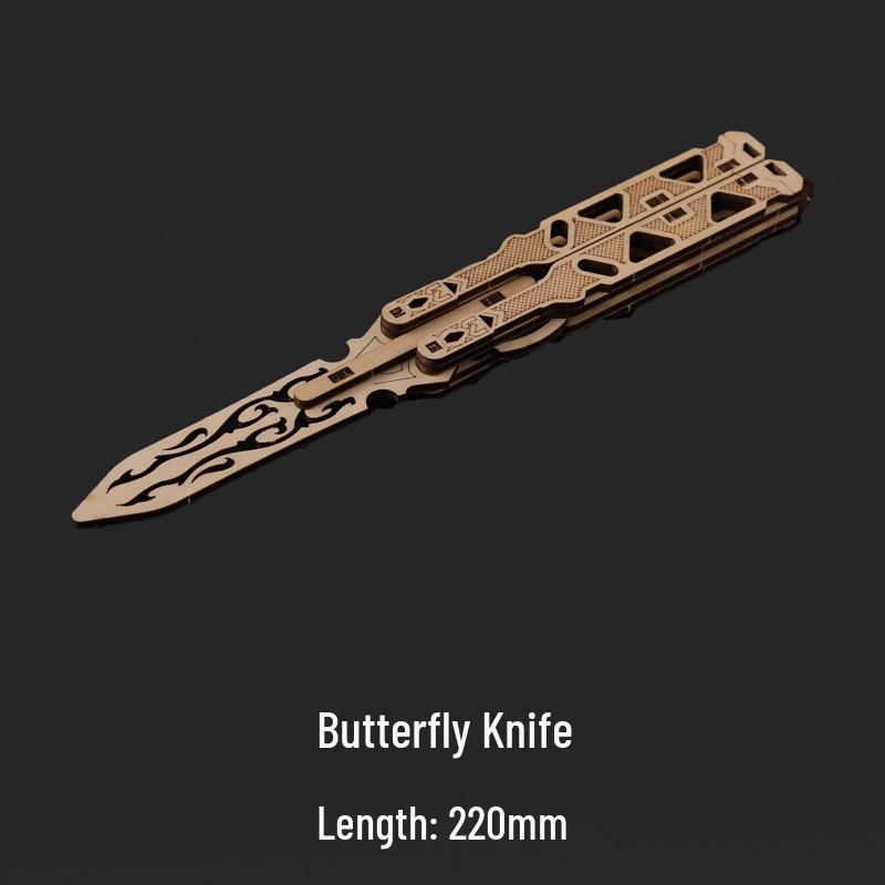 CSGO Wooden Toy Swords: DIY Butterfly Folding Knife, Straight Knife, Wooden Assembly Claw Knife