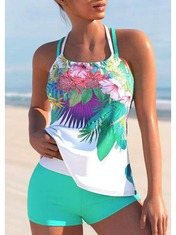 

Женское сексуальное бикини халтер без спины с европейским принтом и накидкой XL