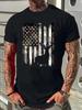 Mens Deer Hunting American Flag Camo Graphic T-Shirt Hunter Gift Tee