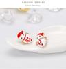 Women Christmas Snowman Ear Studs Cute Cartoon Earrings Jewelry Ornaments for Ladies