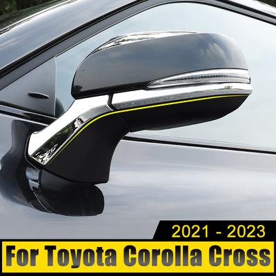 Toyota Corolla Cross XG10 2021 2022 2023 Hibrit için Araba Aksesuarları ABS Dikiz Aynası Dekorasyon Şeridi Kapak Trim Etiketleri
