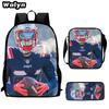 Football football 16 inch meal bag satchel three-piece pattern primary school backpack