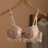 French Lace Summer Thin Cup Bra Set, Sexy Push Up Small Bust Enhancing Women Lingerie Set