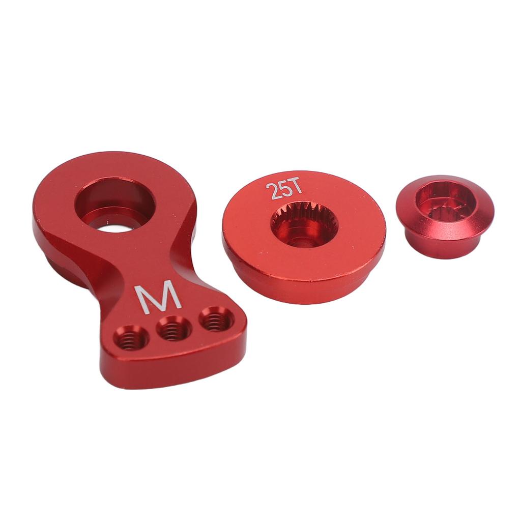 25T Servo Saver Adjust Aluminum Alloy Universal Servo Arm Replacement for 1 10 RC Cars M 29.5mm Length Red