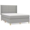 VidaXL Divan Bed with Mattress Light Grey 140x190cm Fabric - Model 3132145