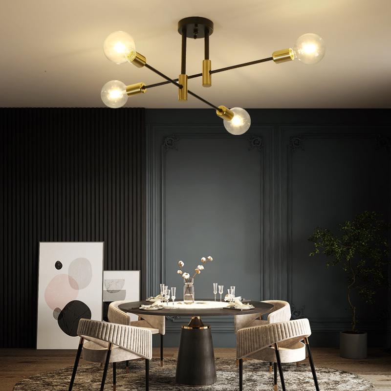 Nordic Minimalist Chandelier: Modern Wrought Iron for Living Room, Bedroom, Dining, or Restaurant.