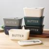 Butter Container Food Grade PP Box Restaurant Sealed Storage Box Cheese Dish With Knife Butter Slicer Butter Tableware