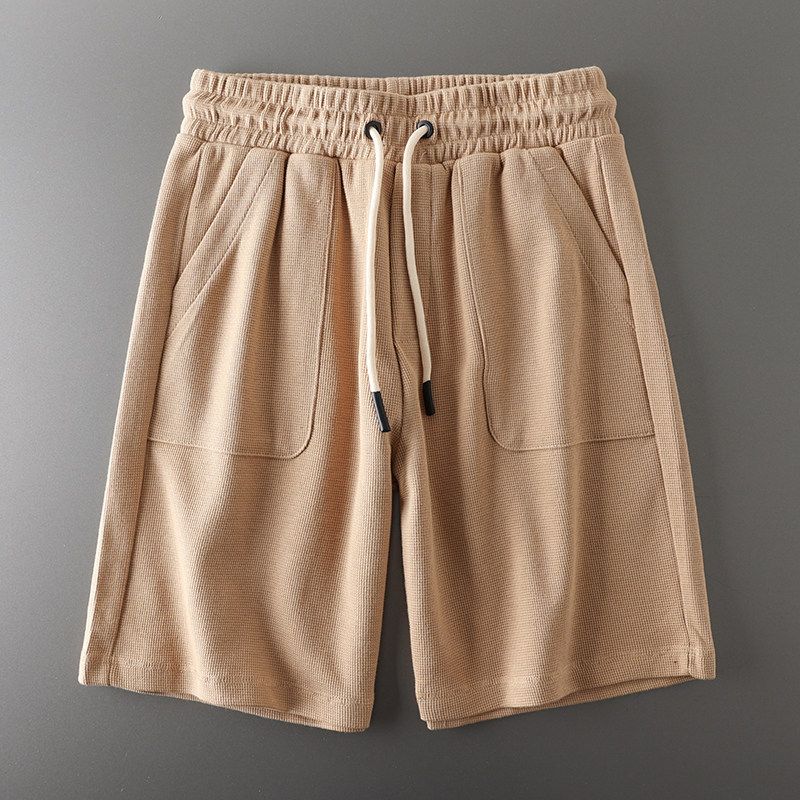 Export Original Tail Order Japanese Style Waffle Shorts Men's Summer Casual American Heavy Weight Pure Cotton Fifth Pants Men's Trousers