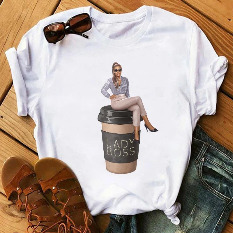 Black Girls African White Fashion Women TShirts Harajuku Cartoon Clothing Short Sleeve Summer Tees Casual FeUnisex Tops ONeck