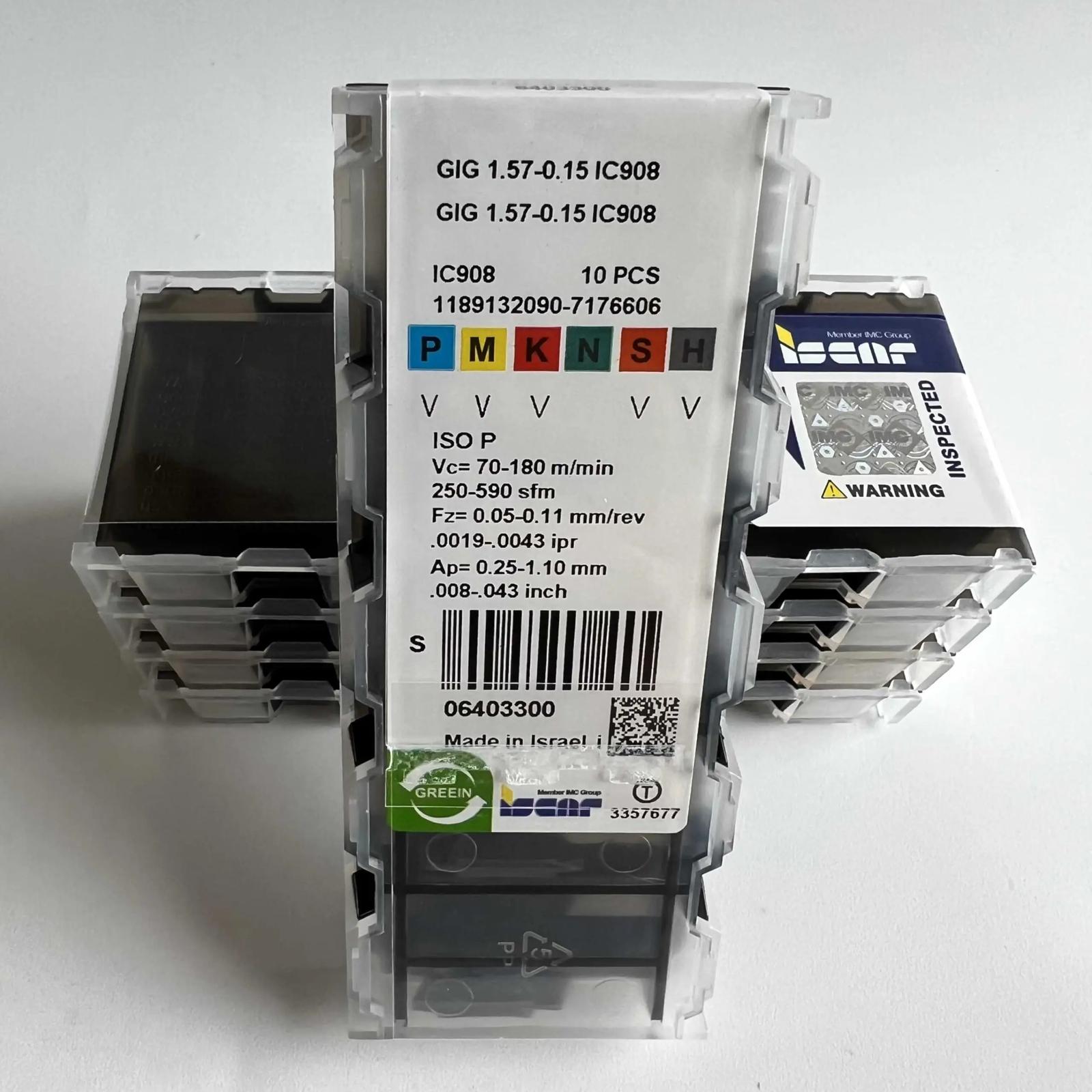 

ISCAR / GIG1.57-0.15 IC808 /Industrial indexable Carbide Inserts 10 PCS