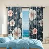 2 Pcs   Versatile Polyester Transparent Curtains for Home Decoration Elegant White & Pink Floral for Use In Bedrooms and Living