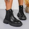Women's non-tired feet Martin boots comfortable soft elastic trend of non-slip wear-resistant chic hundred outstanding height increase shoes