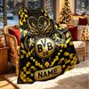 Custom Name Personalized Borussia Dortmund Bvb Print Blanket, Home Decor, Bedroom, Sofa, Camping, Couch, Gifts for Birthday Christmas