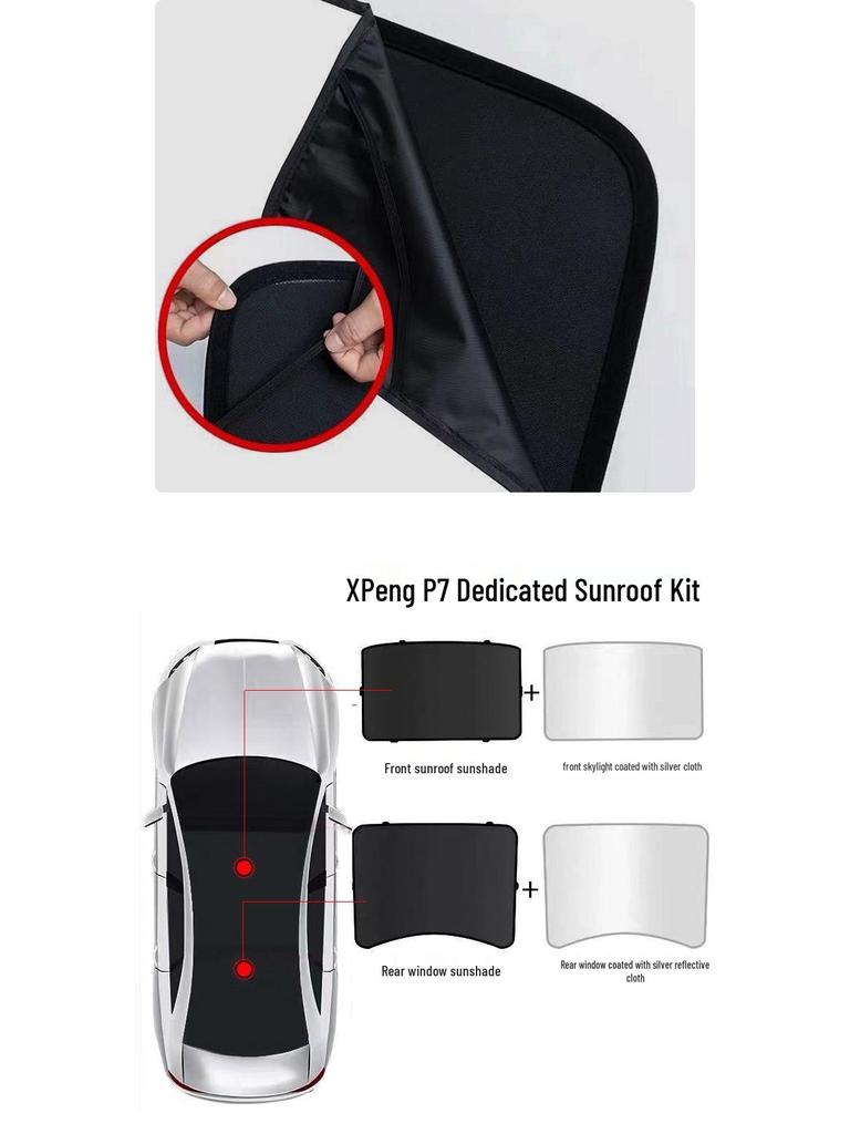 Xpeng P7 Sunroof Sunshade - Heat Insulation & Sun Protection Sky Curtain for P5 Cars