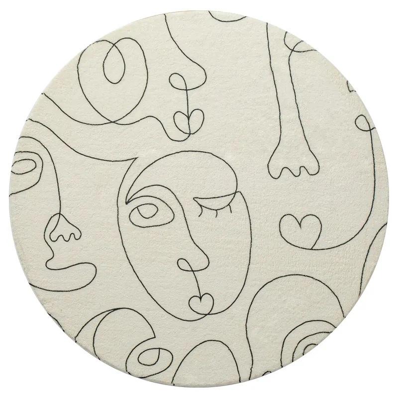 Tapete redondo moderno simples decoração de sala de estar sofá mesa de centro tapete decoração de quarto tapete adolescente decoração de quarto tapetes de pele