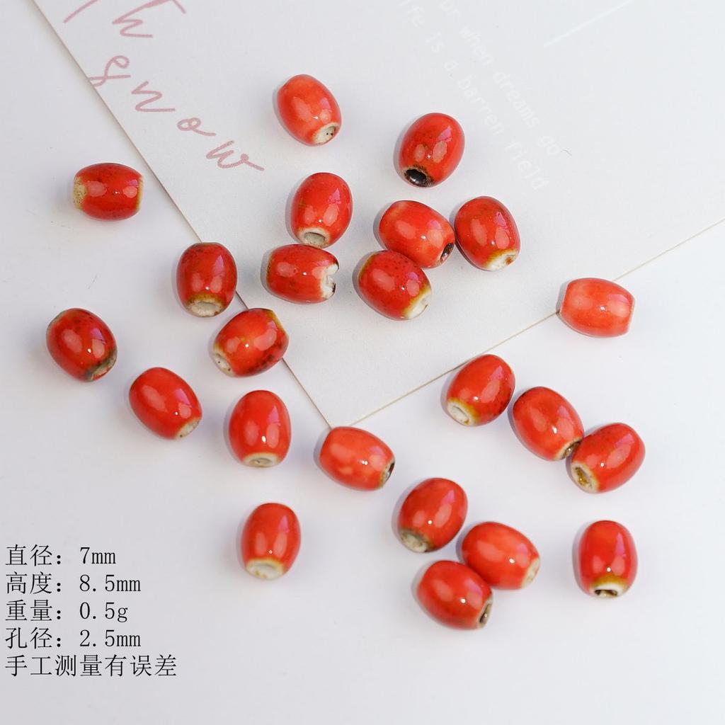 Jingdezhen straight hole ceramic bead rice bead special-shaped bracelet accessories string bead material DIY jewelry wholesale