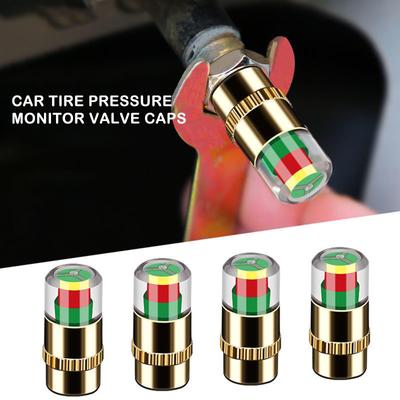 4pcs 2.4 Bar Capteur de Pression de Pneu de Voiture Indicateur de Capuchon Jauge Accessoires de Pression Outil de Pneu Alerte de Surveillance Air Voiture L3H1