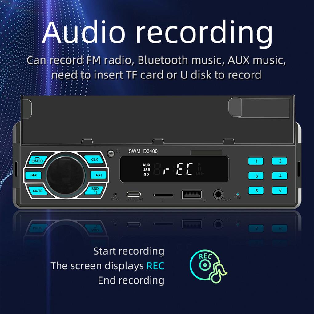 Car Radio Bluetooth-compatible MP3 Player Multifunction Remote Stereo Tuner