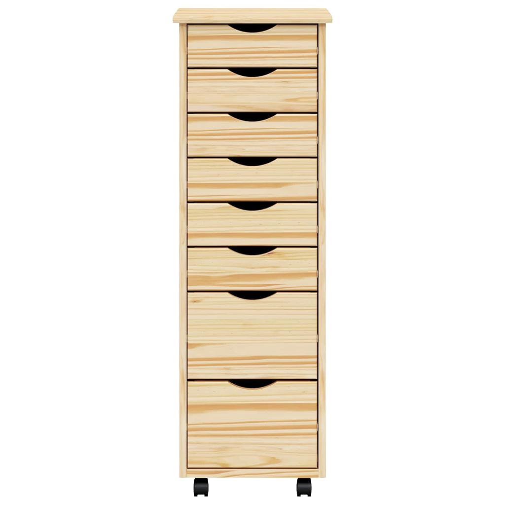 MOSS Mobile Storage Cart with Drawers Clear Lacquer Finish 34 x 39 x 103 cm