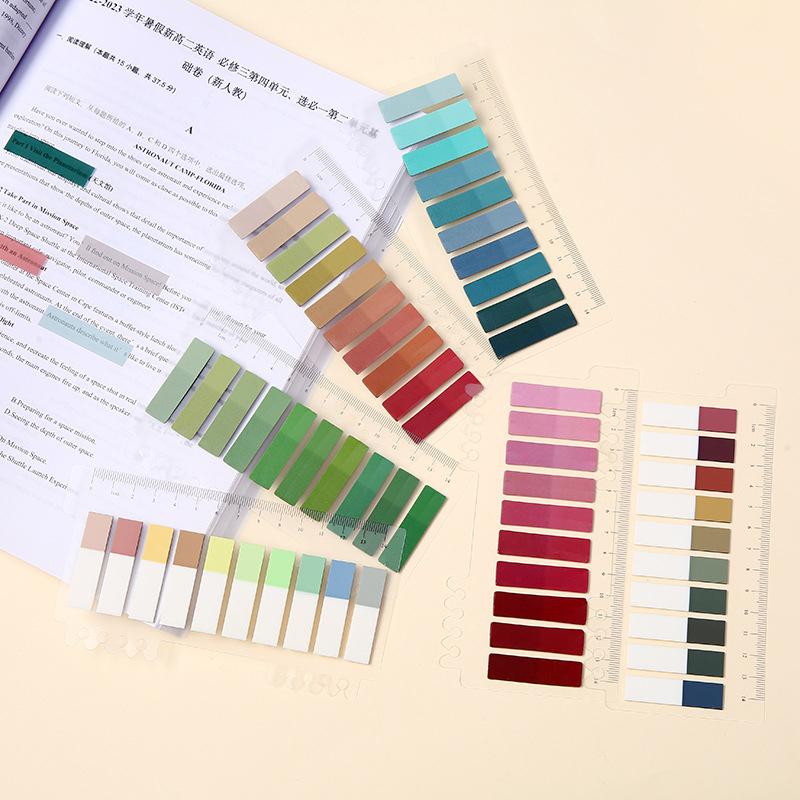 200Sheets Colorful Transparent Fluorescent Index Tabs Pet Sticky Note Page Marker Planner Stickers Office School Supplies