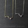 14K Gold Plated S925 Sterling Silver Big Dipper Star Necklace - Exquisite Korean Japanese Collarbone Chain for Girlfriend Gift.
