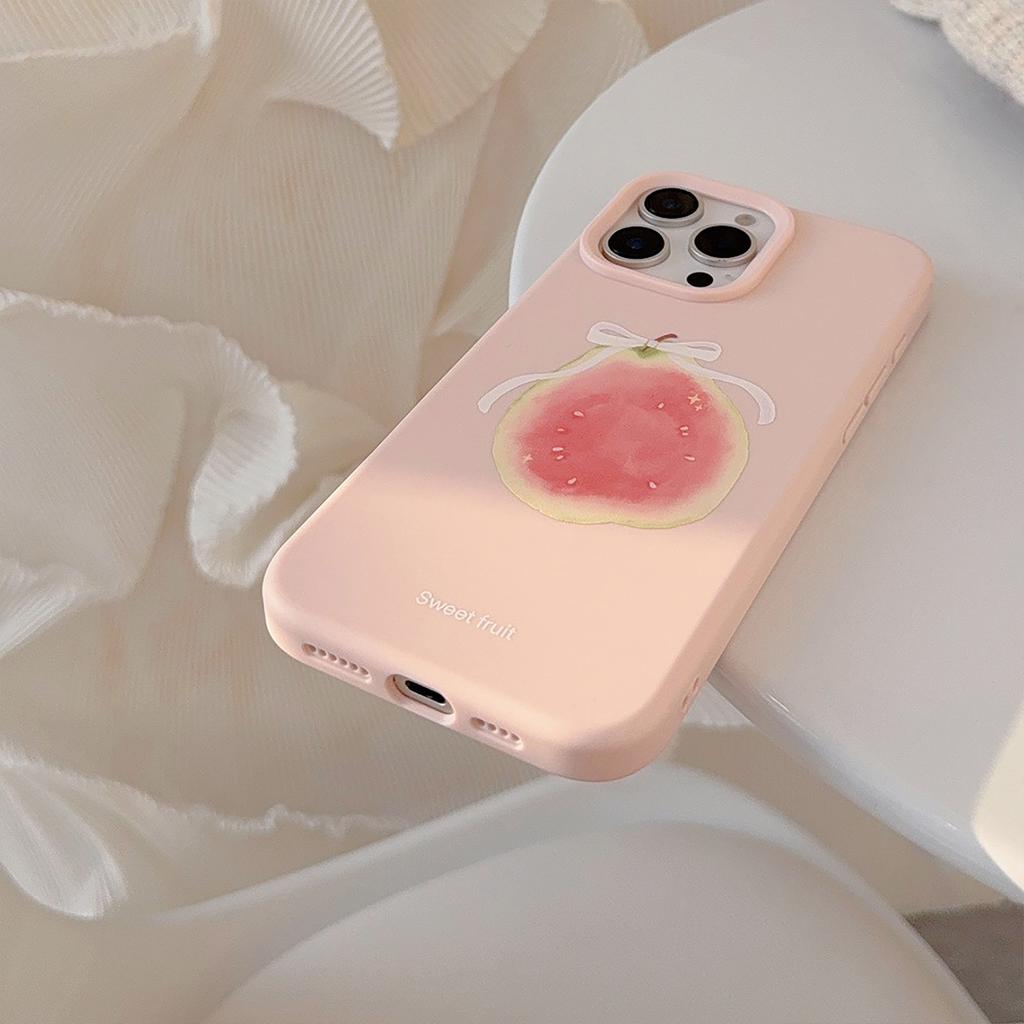 Fruta de Guayaba Rosa Adecuada para Funda de Teléfono Móvil Apple 16promax Iphone17 Dulce Nicho 14 Silicona 13 Carcasa Blanda
