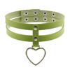 Harajuku Soft Girl Heart Pendant Choker, Black PU Leather Short Clavicle Necklace
