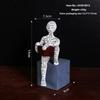 Nordic Book Lover Statue - Reading Person Resin Sculpture for Bookshelf Decor, Study Desk Ornament Minimalist Craft Decor